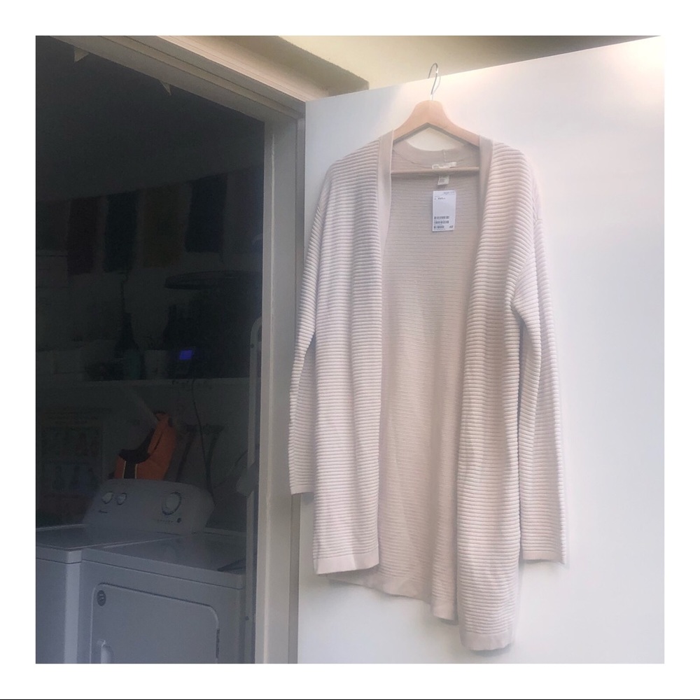 long sleeve rib knit cardigan